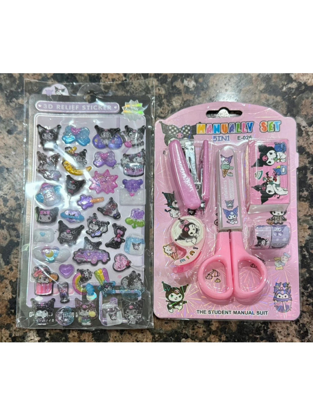 Kuromi Stationary & 3D Sticker Set
